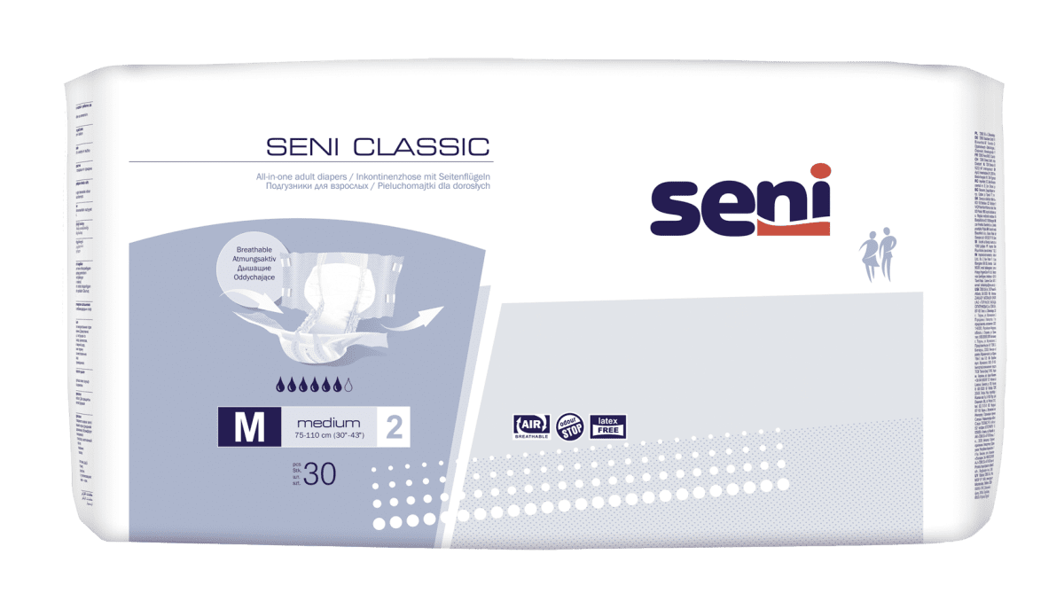 Inkontinenzhosen Seni CLASSIC M, Hüfte 75-110 cm (1Karton: 4 x 30 Stück)