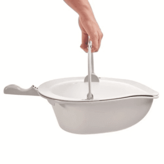 Becken mit Deckel und Handgriff für Dusch- und Toilettenrollstuhl Clean, grau