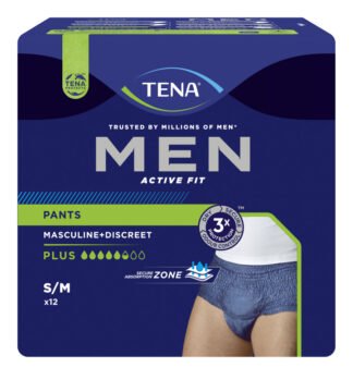 TENA men active Fit Pants Plus S/M, Hüfte 75-105 cm (1Karton: 4 x 12 Stück)