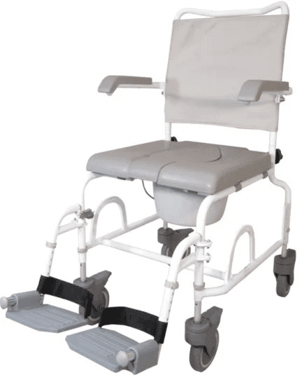 Dusch-Toilettenrollstuhl DuoMotion 5 Räder grau