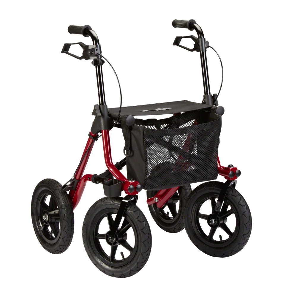 Rollator TAiMA XC, luftbereift, Netz und Stockhalter, rot-metallic (Dietz)