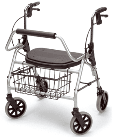 Rollator XXL mit Rückenbügel, Sitz,Korb,PU, maximal 200Kg,silber (Dietz)