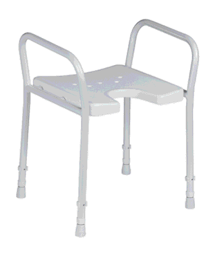 Duschhocker 9402-A höhenverstellbar mit Armlehne und Hygieneausschnitt weiß (Dietz)