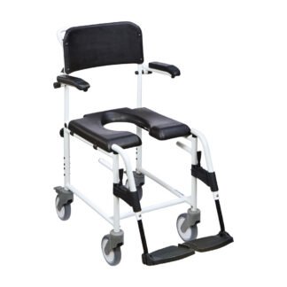 Dusch-Toilettenstuhl Levina 320-2 5 Räder, weiß-schwarz (Dietz)