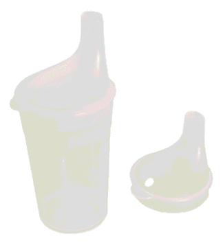 Trinkbecher mit Breiaufsatz langes Mundstück transparent