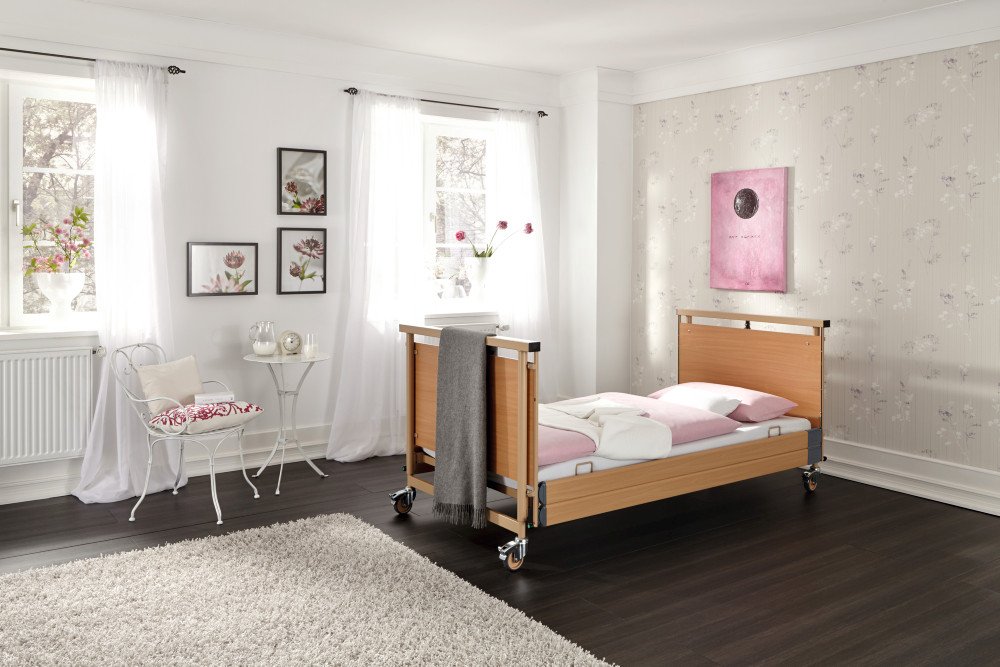 Burmeier Pflegebett Allura II, 24V 4-geteilt, 100x200cm,Holz – Bild 4