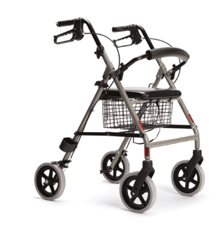 Leichtgewicht-Rollator ECO-light II mit Sitz und Rückenstütze champagner