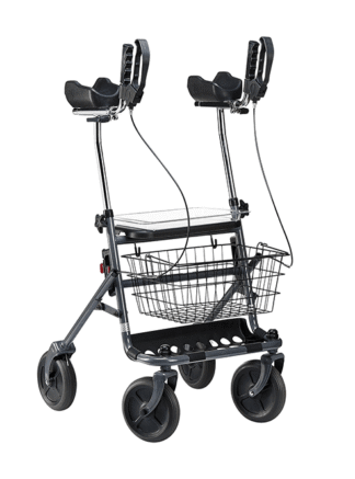 Rollator FAKTO+ ARTHRITIS mit Korb, Tablett,PU,mangan grey metallic (Dietz)