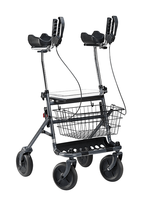 Rollator FAKTO+ ARTHRITIS mit Korb, Tablett,PU,mangan grey metallic (Dietz)