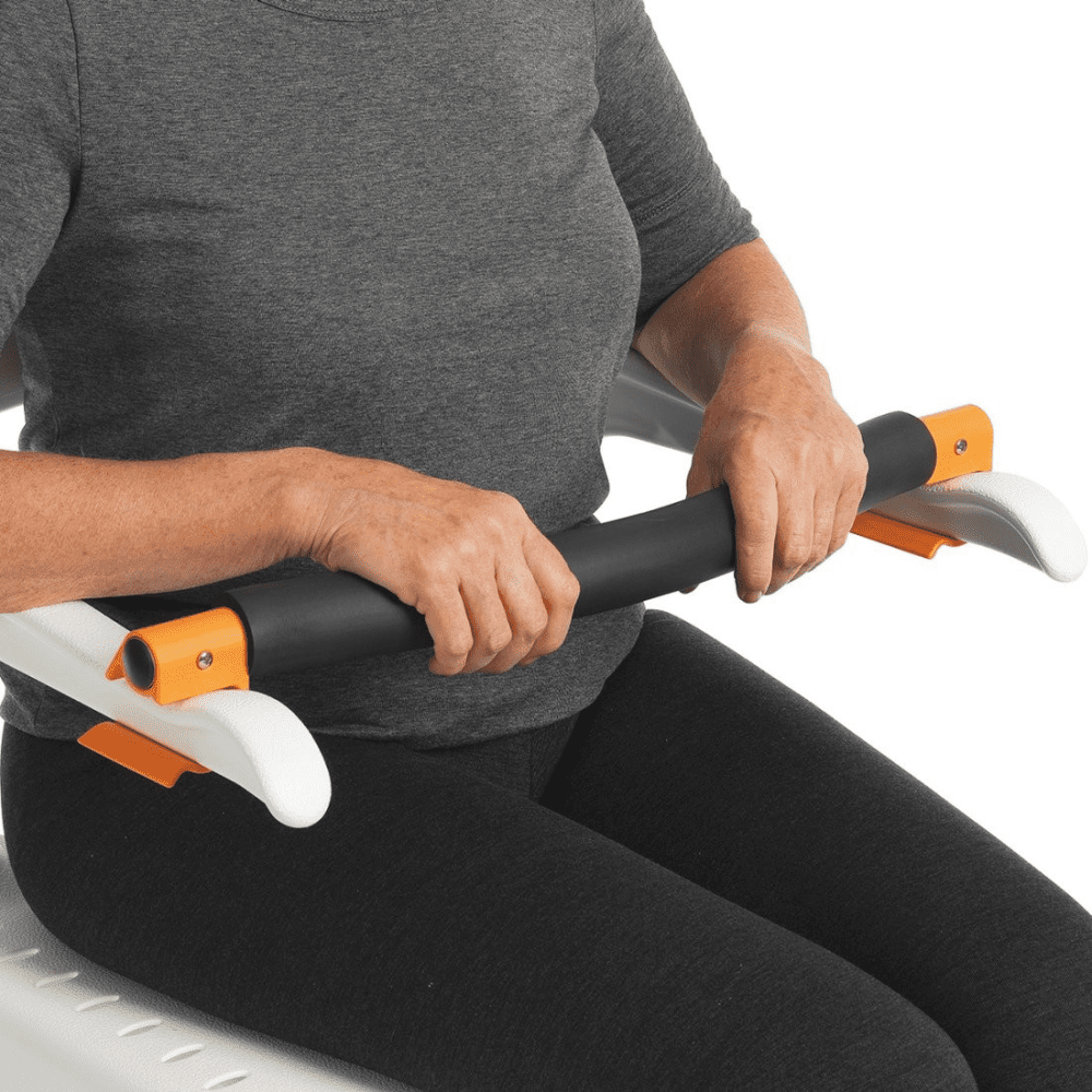 Sicherheitsbügel für Dusch- und Toilettenrollstuhl Clean, schwarz-orange