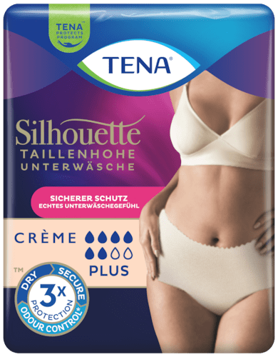 TENA Silhouette Lady Pants Plus Creme M, Hüfte 75-105 cm (1 Karton: 2 x 9 Stück)