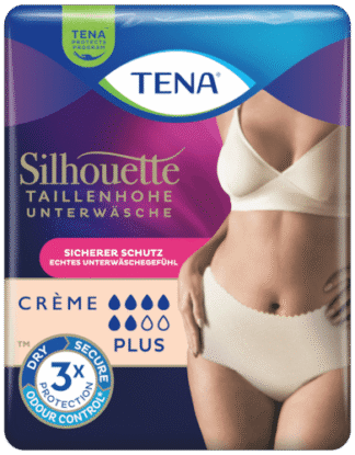 TENA Silhouette Lady Pants Plus Creme L, Hüfte 95-130 cm (1 Karton: 2 x 8 Stück)