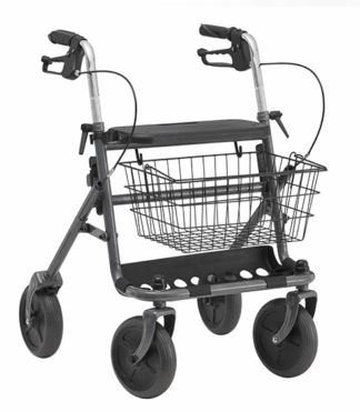 Rollator FAKTO+ mit Tablett, Korb, Stockhalter, mangan grey metallic (Dietz) nur in 2er Schritten bestellbar