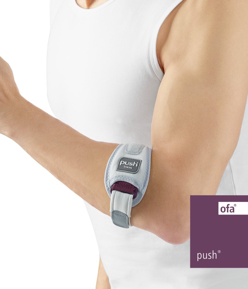 Ellenbogenbandage Push Med Epi grau-aubergine universal – Bild 2