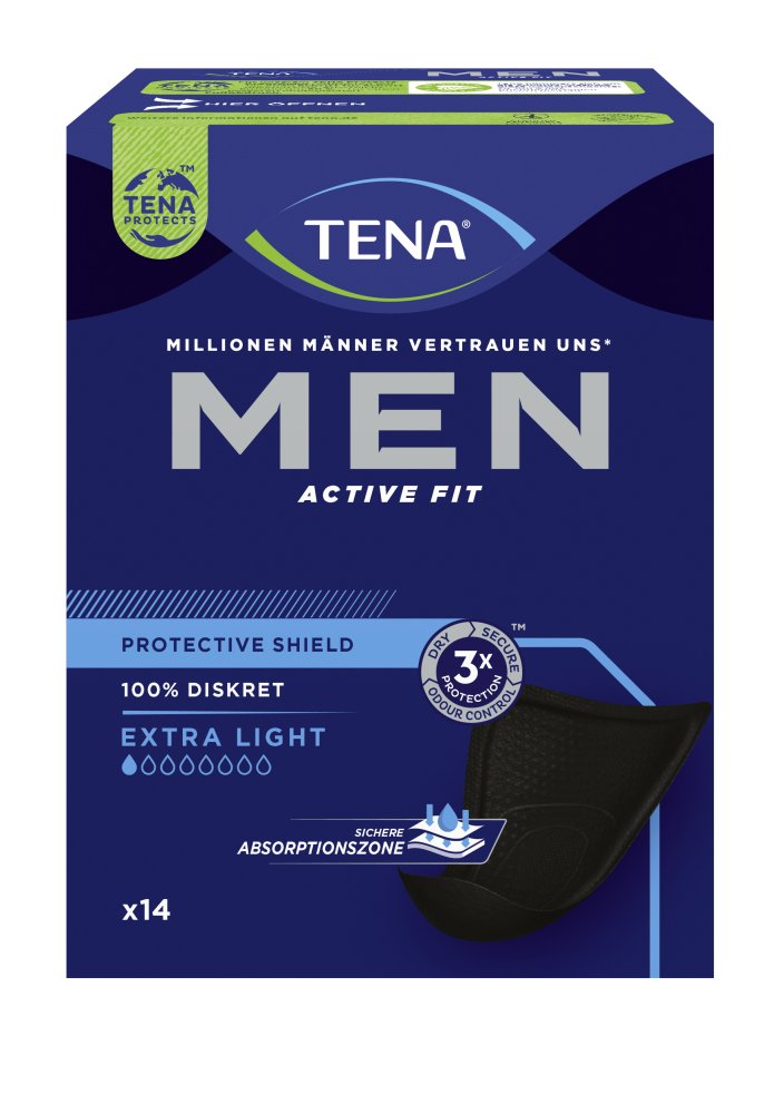 Einlage TENA Men Active Fit Level 0 / Protective Shield (1 Karton: 8 x 14 Stück)