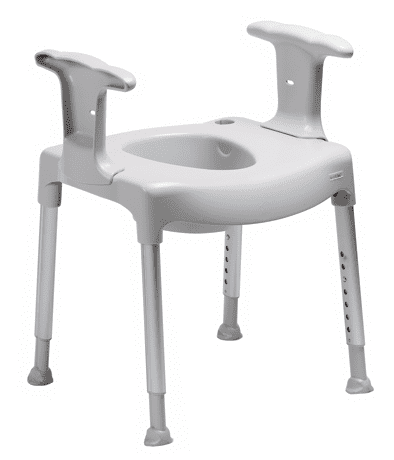 Toilettenstützgestell Swift mit Armlehnen und Spritzschutz, Sitzhöhe 42-57 cm