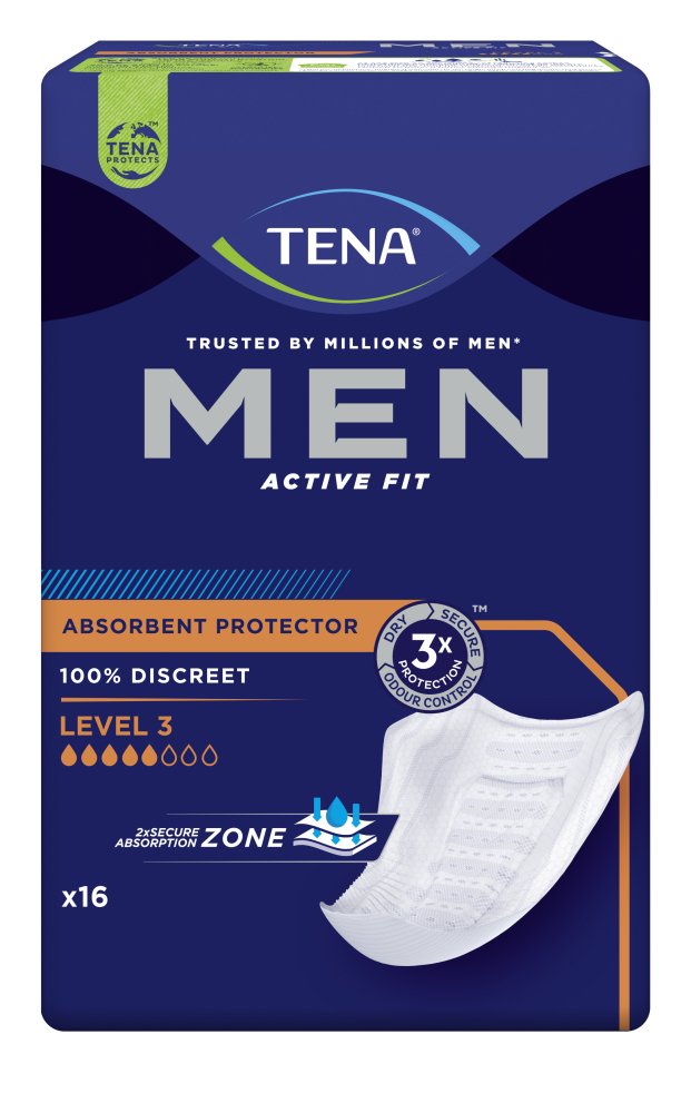 Einlage TENA Men Active Fit Level 3 (1 Karton: 6 x 16 Stück)