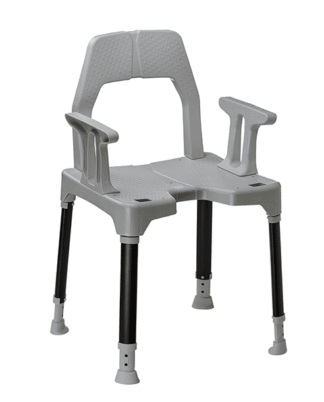 Duschstuhl TAYO SilverLine, B-Protect mit Armlehnen lichtgrau-schwarz (Dietz)