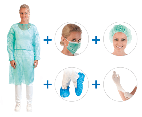 MRSA Set II Komplett-Bekleidungsset zum Schutz vor MRSA