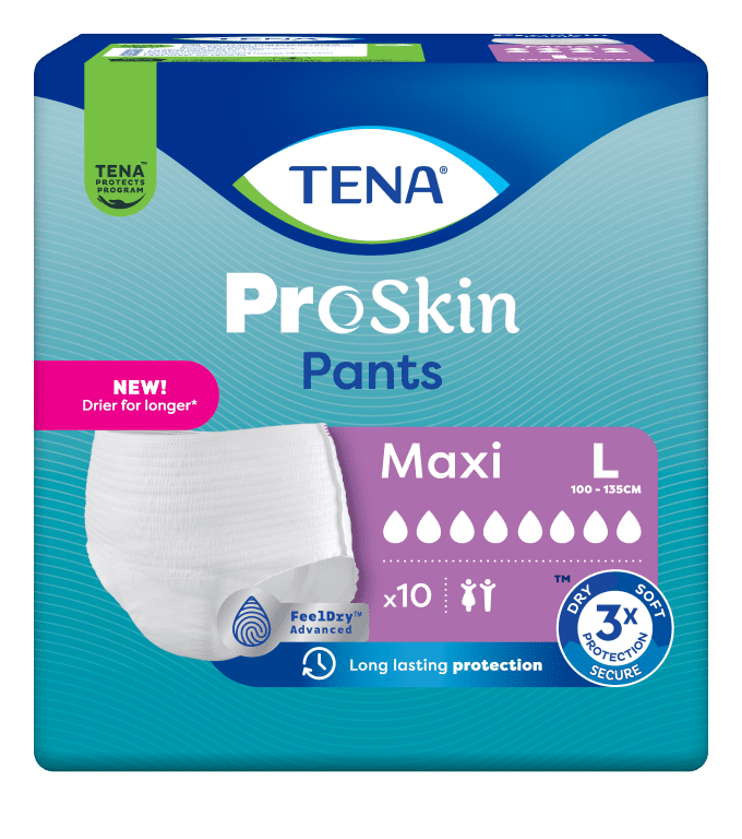 Einweghose TENA Pants PROskin Maxi L, Hüfte 100-135 cm (1 Karton: 4 x 10 Stück)