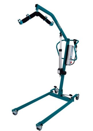 Patientenlifter aks-foldy mit Standardgurt und Aufhänger wasserblau