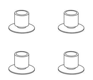 Gummifüße für TOMTAR Duschhocker/-stuhl (VPE: 4) (Dietz)