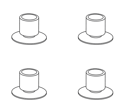 Gummifüße für TOMTAR Duschhocker/-stuhl (VPE: 4) (Dietz)