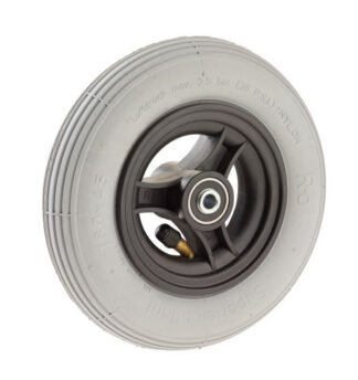 Rad 150x30 (6x1 1/4) 3-Speichen, Nabenlänge: 36mm Rillenprofil Luftbereifung grau, Felge schwarz