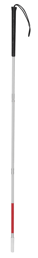 Blindenstock, Taststock, Leichtmetall mit Nylonspitze faltbar, reflektierend, 110 cm