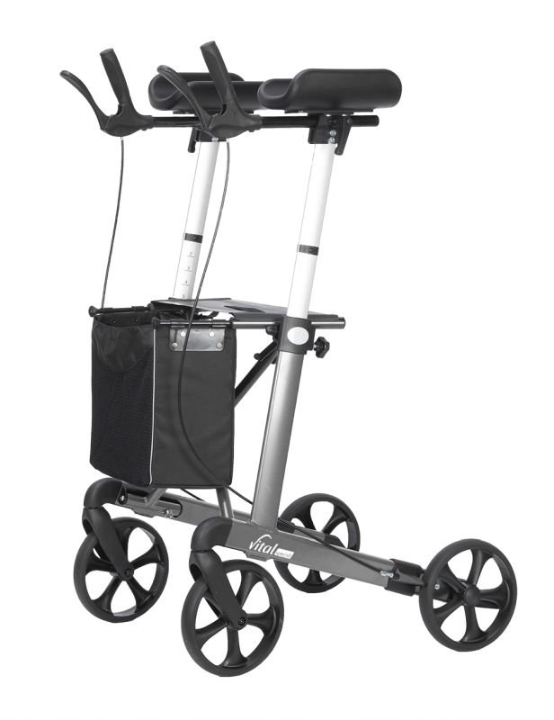 Rollator vital special grau Sitzhöhe 62 cm inkl. Stofftasche