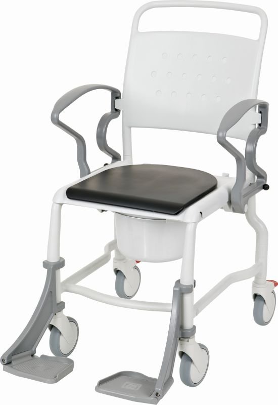 Toilettenrollstuhl Bonn, grau, inkl. Toiletteneimer, max. 130 kg