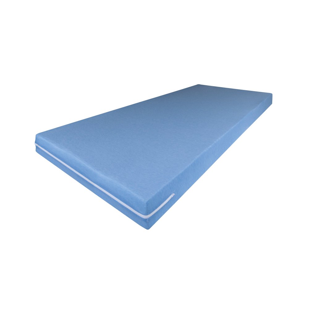 Matratze 200 x 90 x 5 cm, RG 35 Poly Schaum, mit Bezug, gerollt