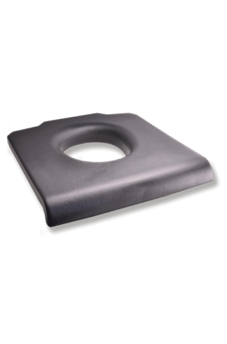 Toilettenstuhl Sitzauflage gepolstert, mit Ausschnitt, Höhe ca. 2,5 cm, schwarz