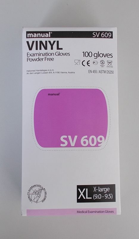 Einmalhandschuh Vinyl, manual Packung (100 Stück), puderfrei – Bild 3