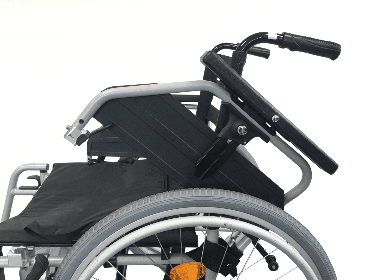 Rollstuhl Litec 2G, Steckachse,Trommelbremse, silbergrau, max. 125 kg – Bild 2
