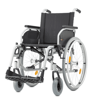 Rollstuhl S-Eco 300 PU, Duo-Armlehnen,silber