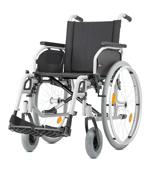 Rollstuhl S-Eco 300 PU, Duo-Armlehnen,silber