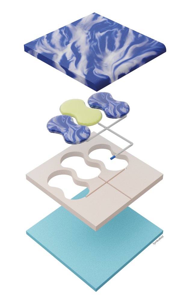 Anti-Dekubitus-Luftzellen-Sitzkissen XAIR hybrid, blau – Bild 2