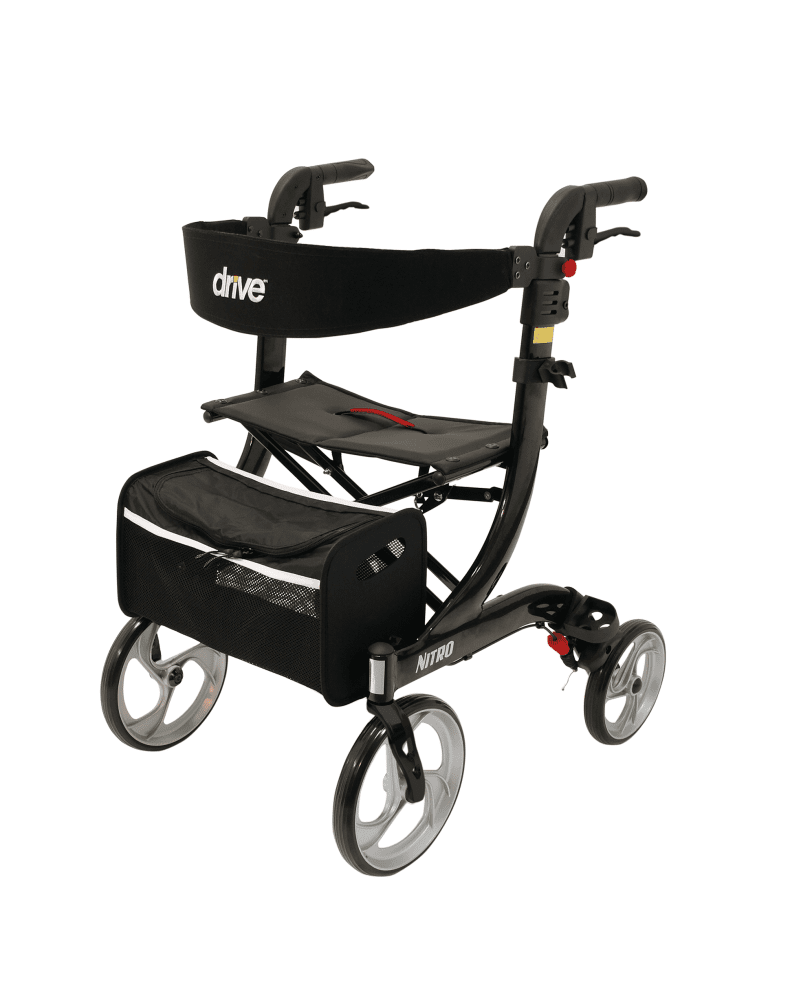 Rollator NITRO mit Stockhalter Stoff-/ Netztasche – Bild 2