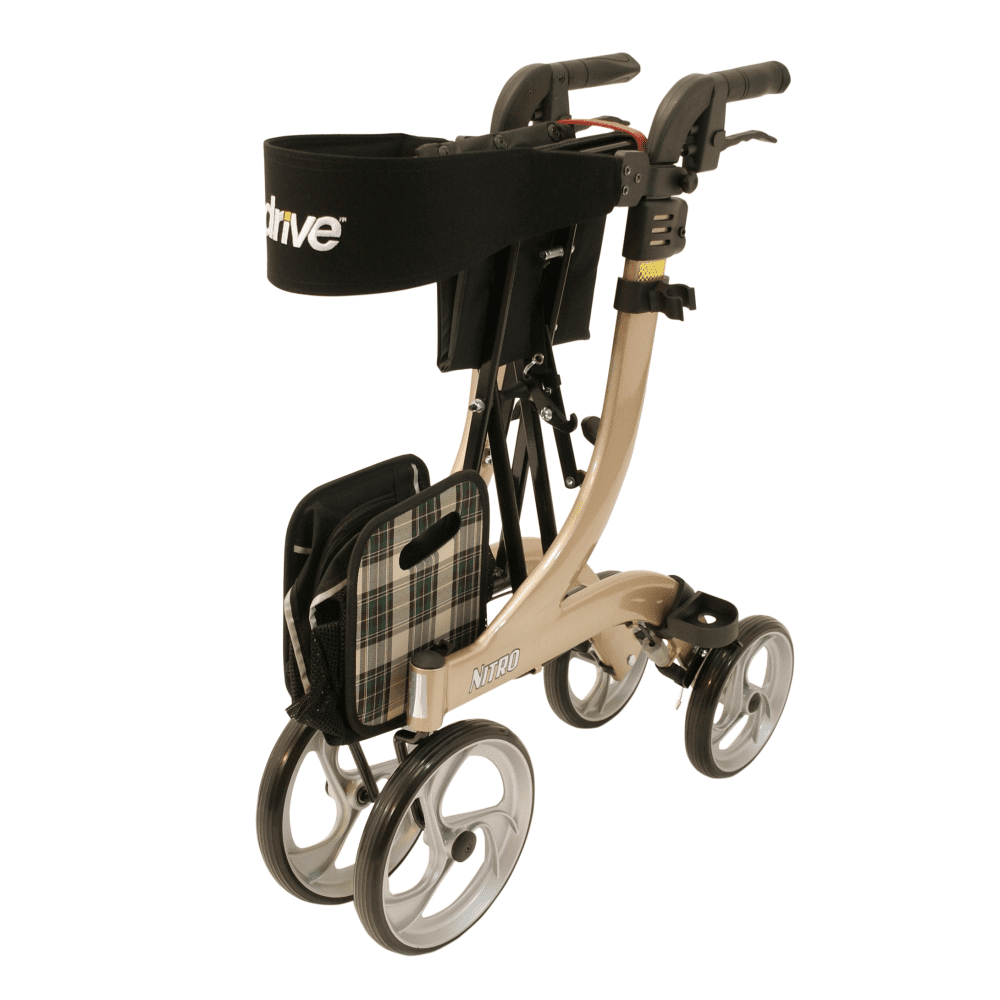Rollator NITRO mit Stockhalter Stoff-/ Netztasche – Bild 5
