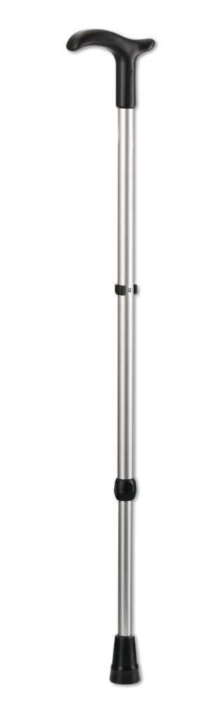 Gehstock Simplex mit Fritzgriff verstellbar silber-schwarz