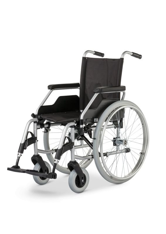 Rollstuhl Budget 9.050, Steckachse, TrBr, Seitenteile 577, silverline, PU