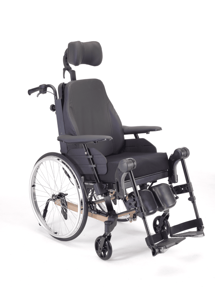 Multifunktions- und Lagerungsrollstuhl Rea Clematis Pro mit Theraphietisch perlmuttbeige