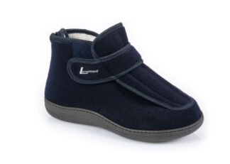 Verbandschuhe Liromed marine-blau, hoch, Klett mit Reißverschluss, 40°C waschbar