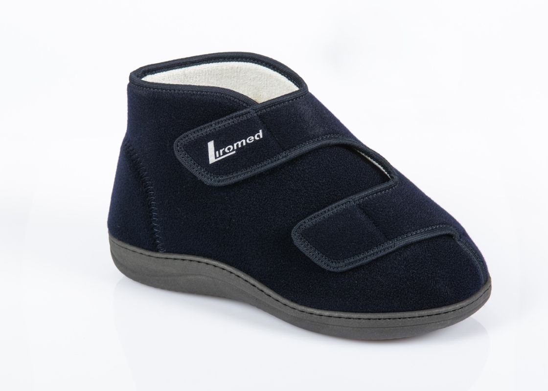 Verbandschuhe Liromed marine-blau, hoch, klett, 40°C waschbar