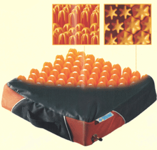 Anti-Dekubitus Sitzkissen POLYAIR 60 mit Jerseybezug, anthrazit-orange