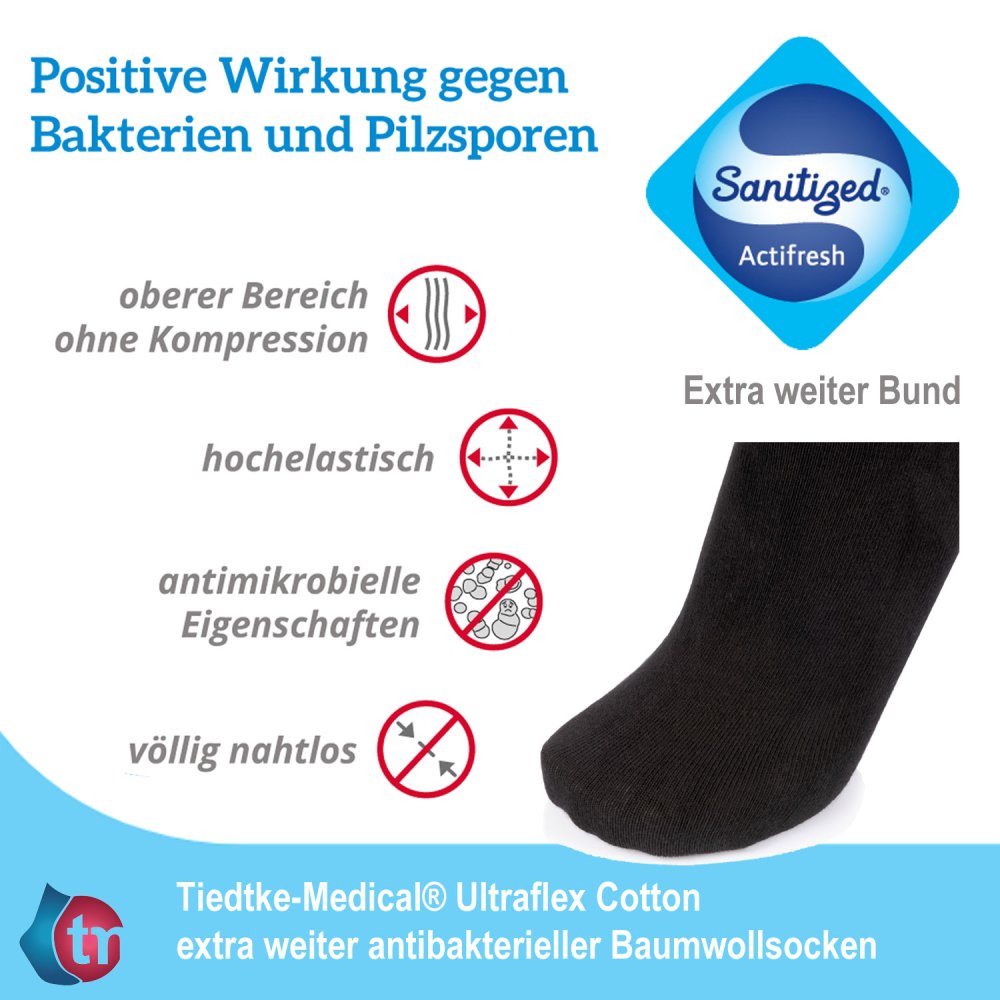 Baumwollsocken Ultraflex Cotton extra weit – Bild 2