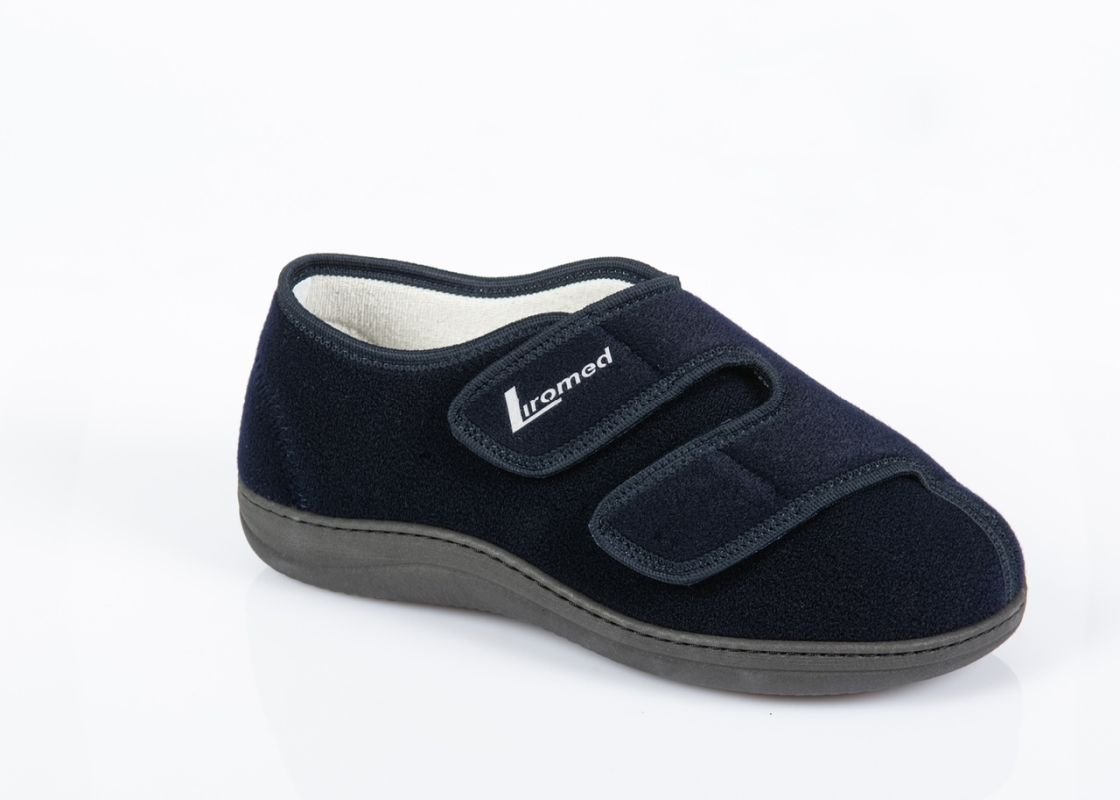 Verbandschuhe Liromed marine-blau, flach, klett, 40°C waschbar