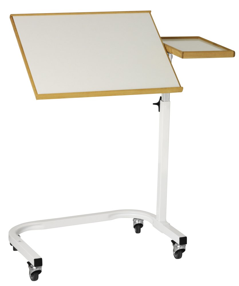 Betttisch NORDIC WEISS mit Seitenablage