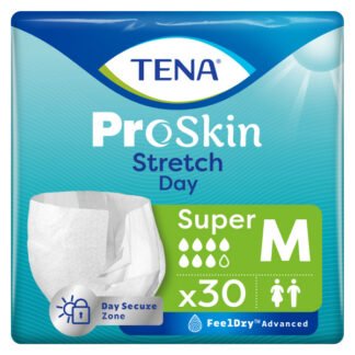 Einweghose TENA Pants PROskin Stretch Day Super M, Hüftumfang 86-116 cm (1 Karton: 2 x 30 Stück)